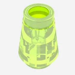 Cone 1 x 1 [Top Groove] / Glitter Trans-Neon Green