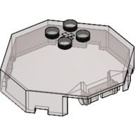 Lego Windscreen 6 x 6 Octagonal Canopy with Axle hole / Trans-Brown