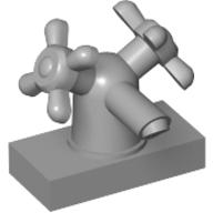 Lego Tap 1 x 2 with Dual Handles / Light Bluish Gray