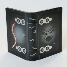 Book 2 x 3 with Hinges and Ghost Face Print / Black