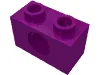 Technic Brick 1 x 2 [1 Pin Hole] / Purple