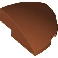 Brick Round Corner, Curved 3 x 3 x 1 Quarter Circle / Dark Orange