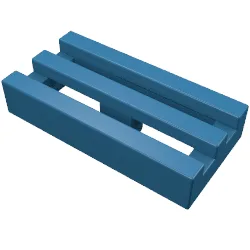 Tile Special 1 x 2 Grille with Bottom Groove / Dark Blue