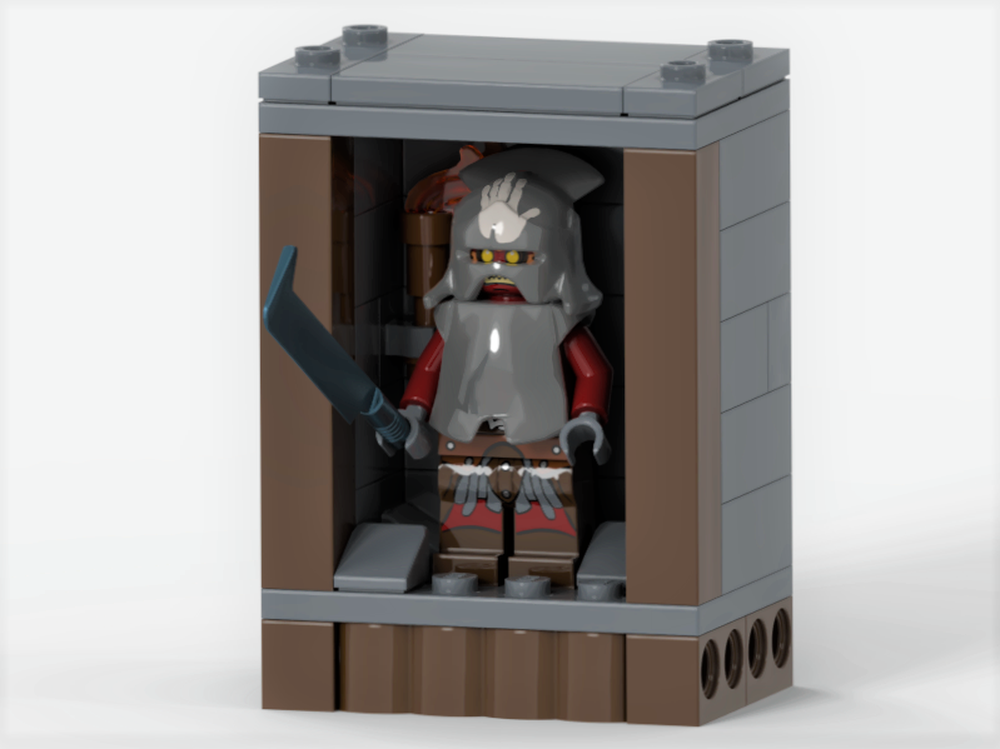 Lego Uruk hai minifigure pits of isengard display stand