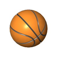Lego Sports Basketball with Black Lines Print