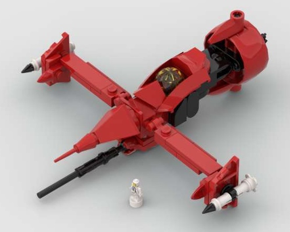 Lego Microfigure-scale Cowboy Bepop ships : Swordfish2 (version using "illegal" connection)