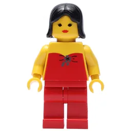 Woman, Red Halter Top, Red Legs, Black Hair