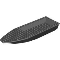 Lego Boat 28 x 8 with Dark Bluish Gray Top [Complete Assembly] / Black
