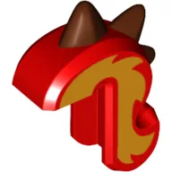 Animal Body Part, Cat Tail with Spikes, Yellow Streak, Reddish Brown Spikes / Red