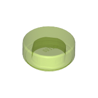Lego Tile Round 1 x 1 / Trans-Bright Green