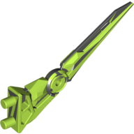Lego Large Figure Weapon Blade / Claw / Spike, Flexible with Marbled Lime Pattern