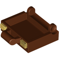 Lego Bag / Suitcase / Briefcase Base with Gold Clasps Print / Reddish Brown