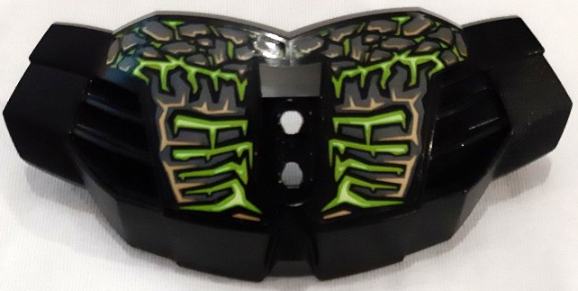 Lego Hero Factory Chest Armor Large with Dark Bluish Gray and Gold Rocks with Lime Fractures Pattern (Stickers) - Set 71316