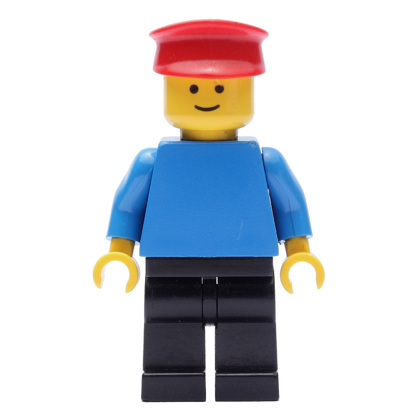 Lego Blue Torso, Black Legs, Red Hat
