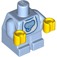Lego Baby / Toddler Body with Fixed Arms and Yellow Hands with White Bib with Elephant Print
