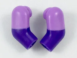 Arm, (Matching Left and Right) Pair with Molded Medium Lavender Short Sleeves  Pattern / Dark Purple