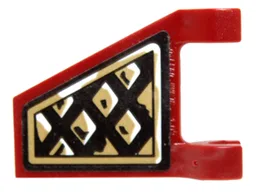 Flag 2 x 2 Trapezoid with Flat Edge with Black and Gold Diamonds Pattern Model Left Side (Sticker) - Set 70732