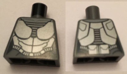Lego Torso Batman Female Armor Silver Plate Pattern