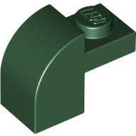 Lego Brick Curved 1 x 2 x 1 1/3 with Curved Top / Dark Green