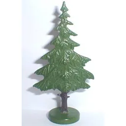 Plant, Tree Flat Pine painted with hollow base / Green