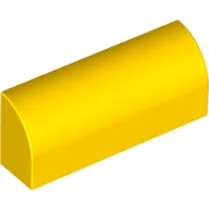 Brick Curved 1 x 4 x 1 1/3 No Studs / Yellow