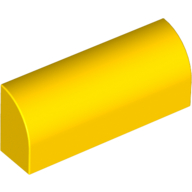 Lego Brick Curved 1 x 4 x 1 1/3 No Studs / Yellow