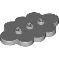 Lego Plate Special 3 x 5 Cloud with 3 Center Studs / Light Bluish Gray