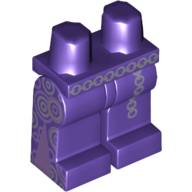 Lego Hips and Dark Purple Legs with Silver Chain Belt and Medium Lavender and Silver Circles Print / Dark Purple