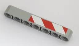 Technic, Liftarm Thick 1 x 7 with Red and 2 White Danger Stripes Pattern Model Right Side (Sticker) - Set 42043