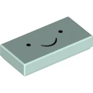 Tile 1 x 2 with Black Smile Print