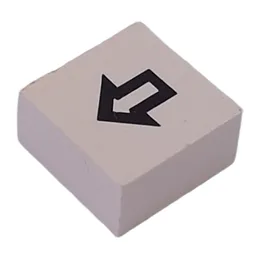 Modulex Tile 2 x 2 with Black Arrow Print, without Internal Supports