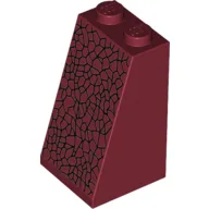 Brick Sloped 75° 2 x 2 x 3 [Solid Studs] with Black Cracks Print