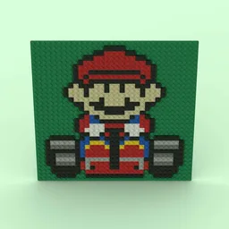 Super Mario Cart 2D Pixel Picture