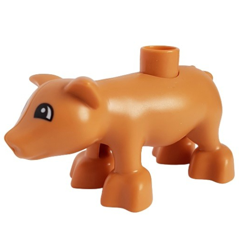 Lego Duplo Animal Pig, Semi-Circular Eyes Print / Nougat