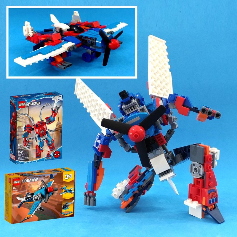 Lego Transformer Spiderplane from LEGO set 31099 and 76146
