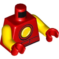 Torso, Armor, Yellow Circle and Red Belt Print (Iron Man), Yellow Arms, Red Hands / Red