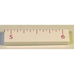 Tile 1 x 4 with Ruler INCH 5 - 6 Pattern / White