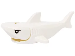 Shark with Rounded Nose and Debossed Gills with Black Eyes with Eyelids and White Partial Circle Glints Pattern