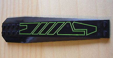 Lego Wedge 16 x 4 Triple Curved with Reinforcements with Lime Geometric Pattern (Sticker) - Sets 7707 / 7713