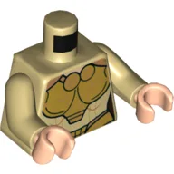 Torso, Armor, Gold Chestplate and Belt Print, Tan Arms, Light Nougat Hands / Tan