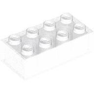 Lego Brick 2 x 4 without Cross Supports [Modern] / Opal Trans-Clear