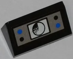 Slope 30 1 x 2 x 2/3 with Black and Blue Buttons and Radar Pattern (Sticker) - Set 7287