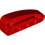 Lego Technic Beam 2 x 5 L-Shape with Quarter Ellipse Thick / Red