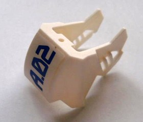Lego Motorcycle 4 Juniors Fairing 4 x 3 x 3 with Axle with Purple 'A.02' Pattern (Sticker) - Set 7705