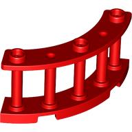 Lego Fence Spindled 4 x 4 x 2 Quarter Round with 3 Studs / Red
