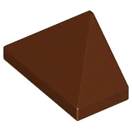 Brick Sloped 45° 2 x 1 Triple with Ovoid Bottom Pin / Reddish Brown