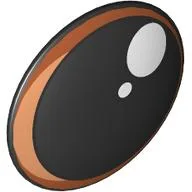 Shield Round Bowed with Eye, Reddish Brown Iris, White Pupils Print