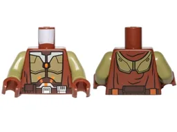 Torso SW Armor and Robe Jedi Knight Pattern / Olive Green Arms / Reddish Brown Hands