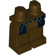 Lego Hips and Dark Brown Legs with Black Vest and Coattails Print (The Lone Ranger) / Dark Brown