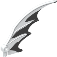 Lego Creature Body Part, Dragon Wing 8 x 10, with Marbled White Pattern